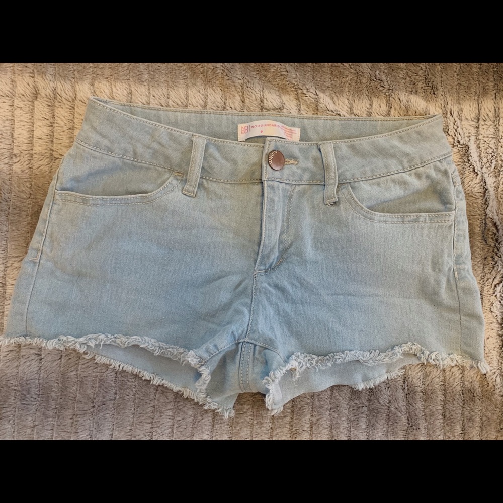 Light blue wash shorts